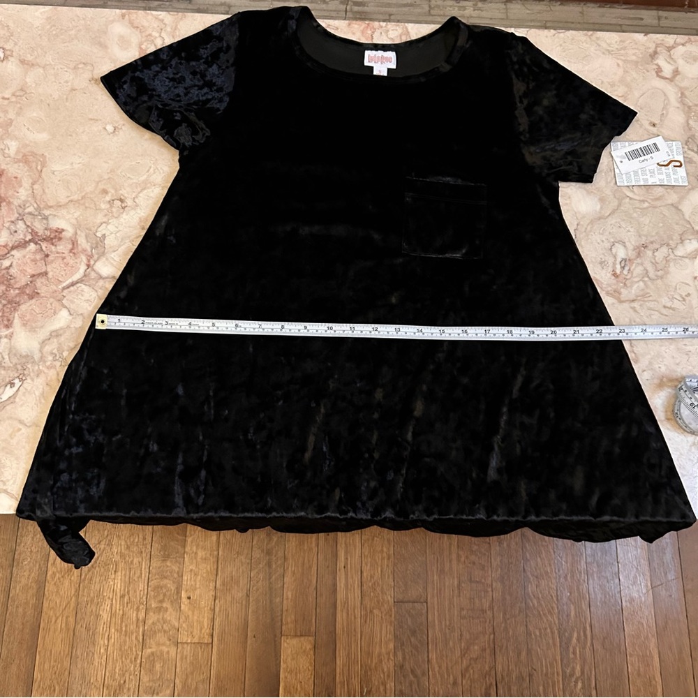 NWT LuLaRoe Women’s Small Black Crushed Velvet Dress - Picture 10 of 12